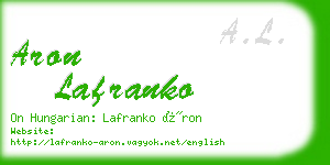 aron lafranko business card